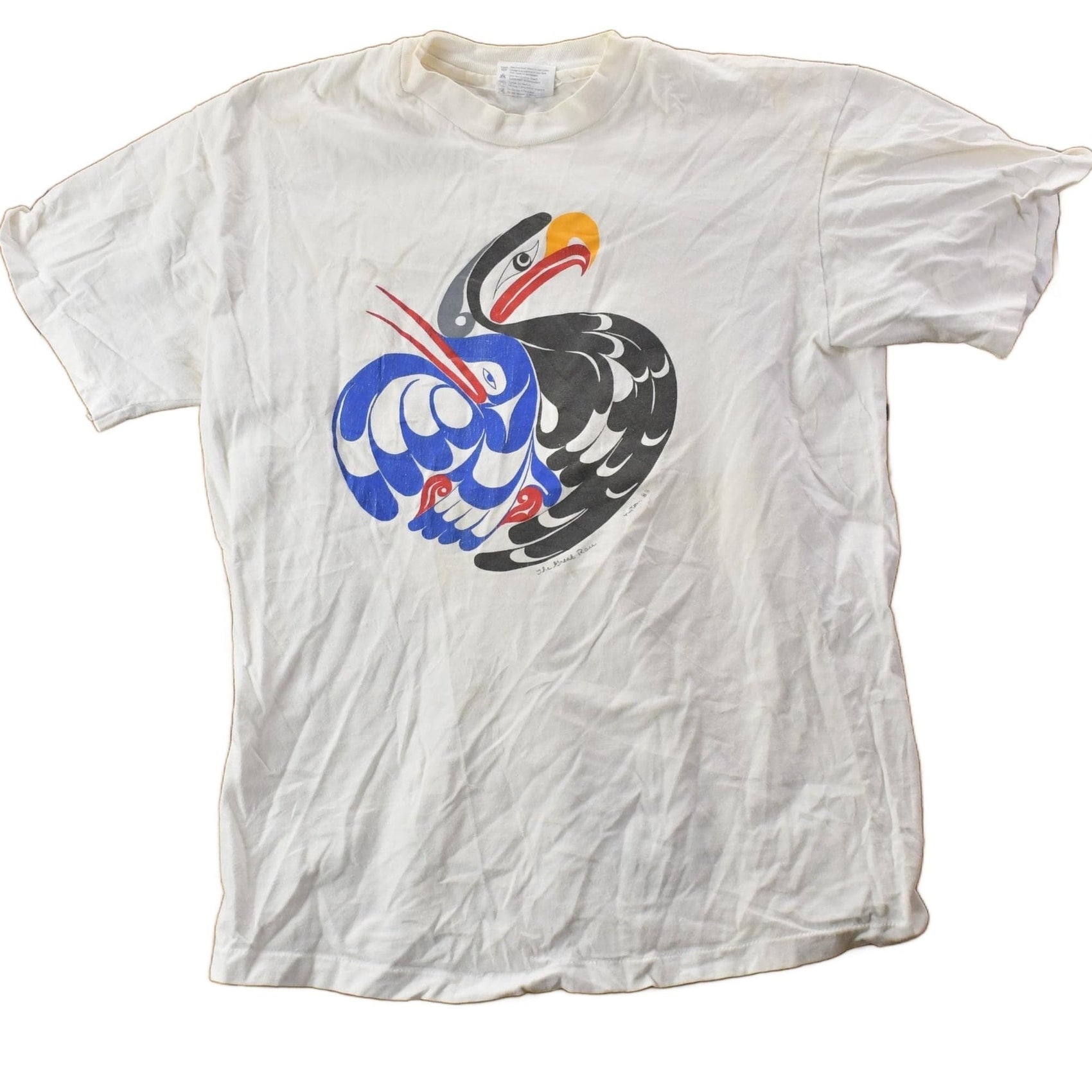 Vintage 1990s Animal Bird Theme Graphic T-Shirt Men's Medium