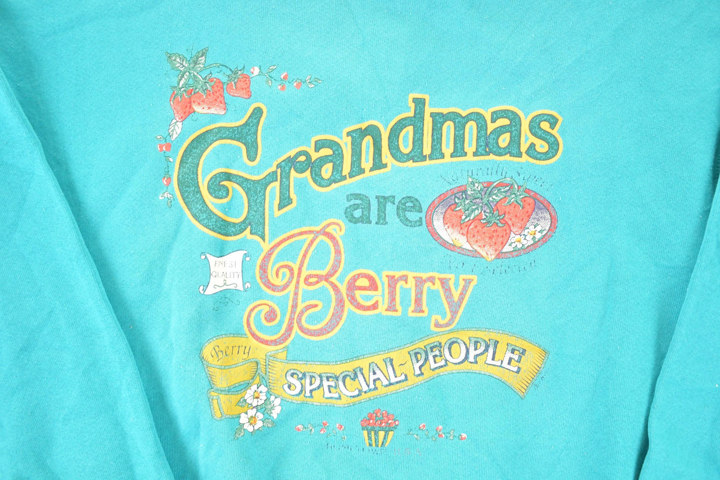Vintage 1990s Grandmas Are Berry Special Cute Strawberry Crewneck Sweatshirt Women's L