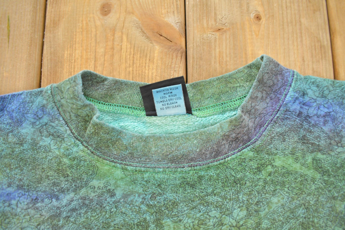 Vintage 1990s Maui Floral Paisley Graphic Crewneck Sweatshirt Men's 2XL