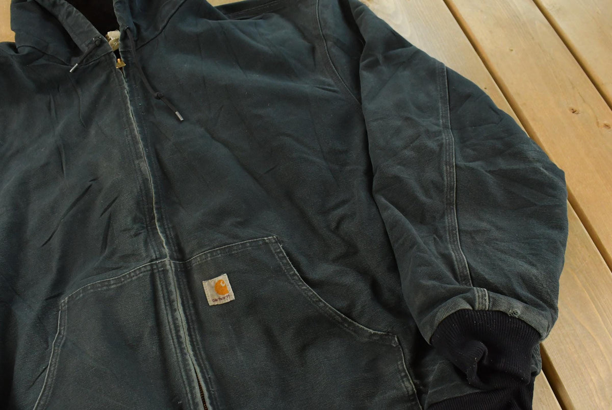 Vintage 1990s Distressed Carhartt Hooded Work Jacket Men's 3XL