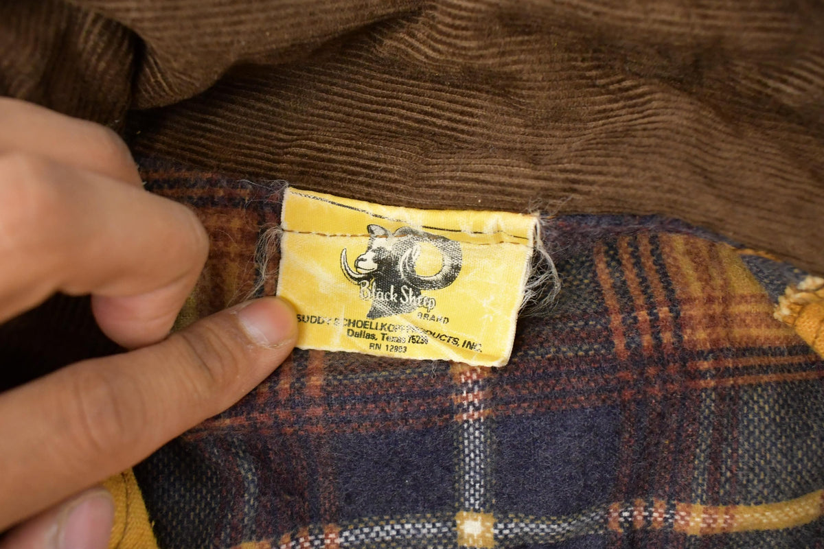 Vintage 1980s Black Sheep Flannel Lined Canvas Hunting Jacket Men's L