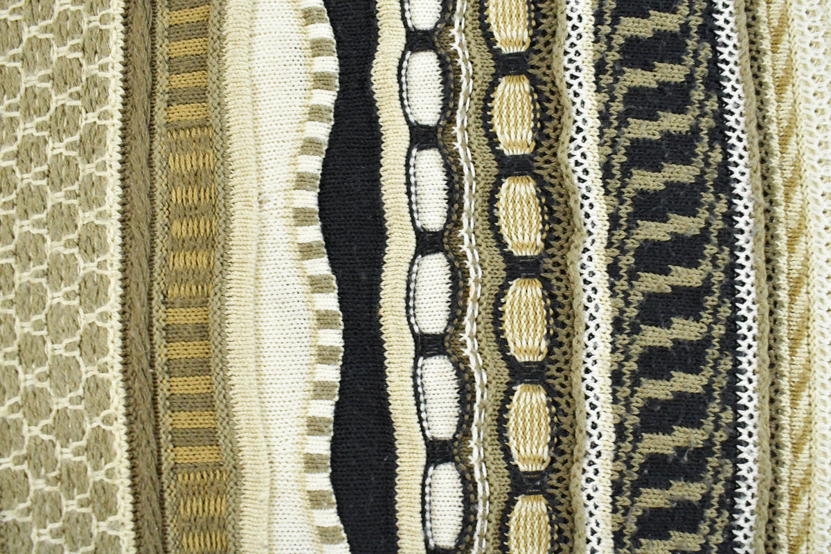 Vintage 1990s Protégé 3D Cable Knit Crewneck Sweater Men's XL Tall / Vintage 90s Crewneck / Abstract Patterns / Made in USA