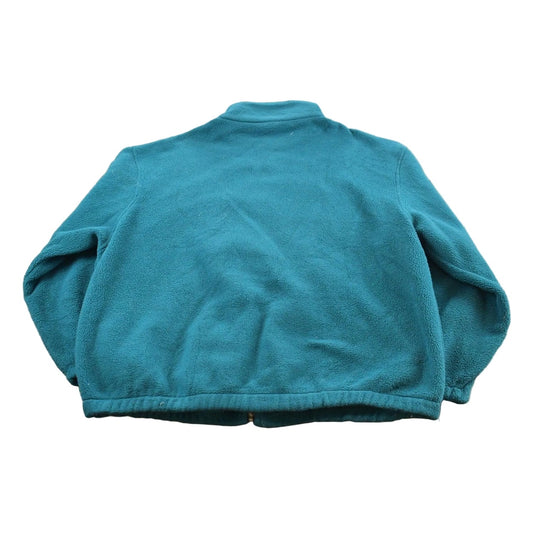 Vintage 1990s Hartwell Viasport Teal Full Zip Fleece Sweater Men's 2XL
