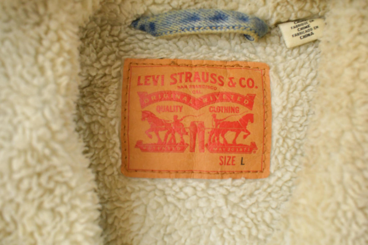 Vintage 2000s Levi's Sherpa Lined Denim Jean Jacket Men's Large