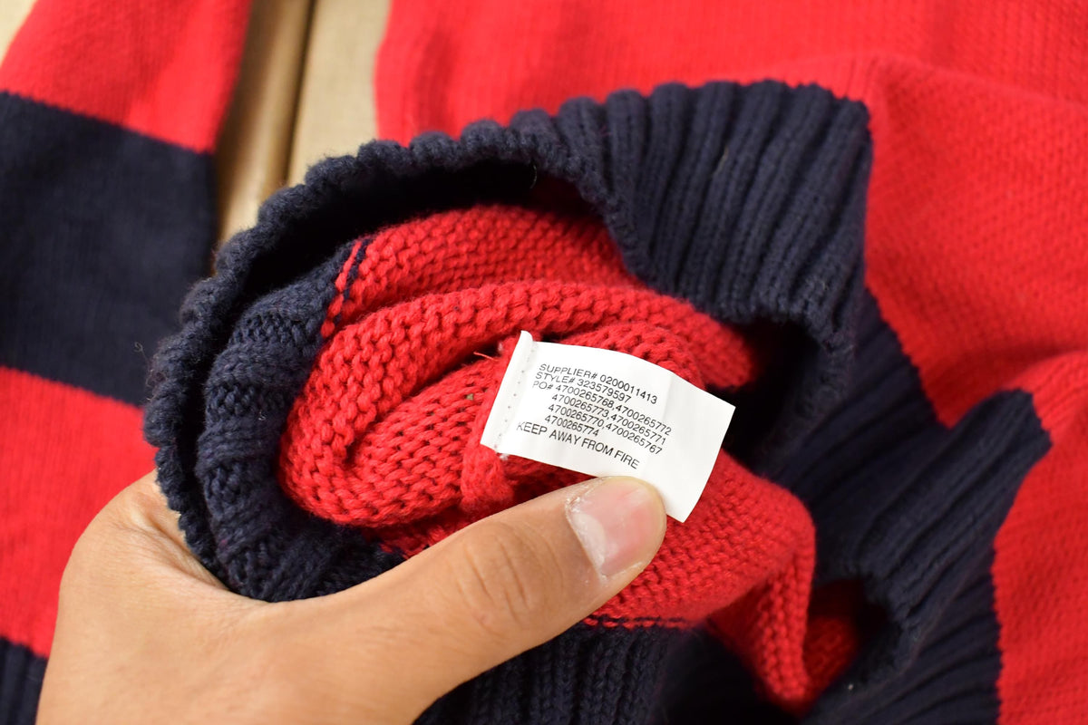 Vintage 2000s Polo Ralph Lauren Striped Quarter Zip Knit Sweater Youth M