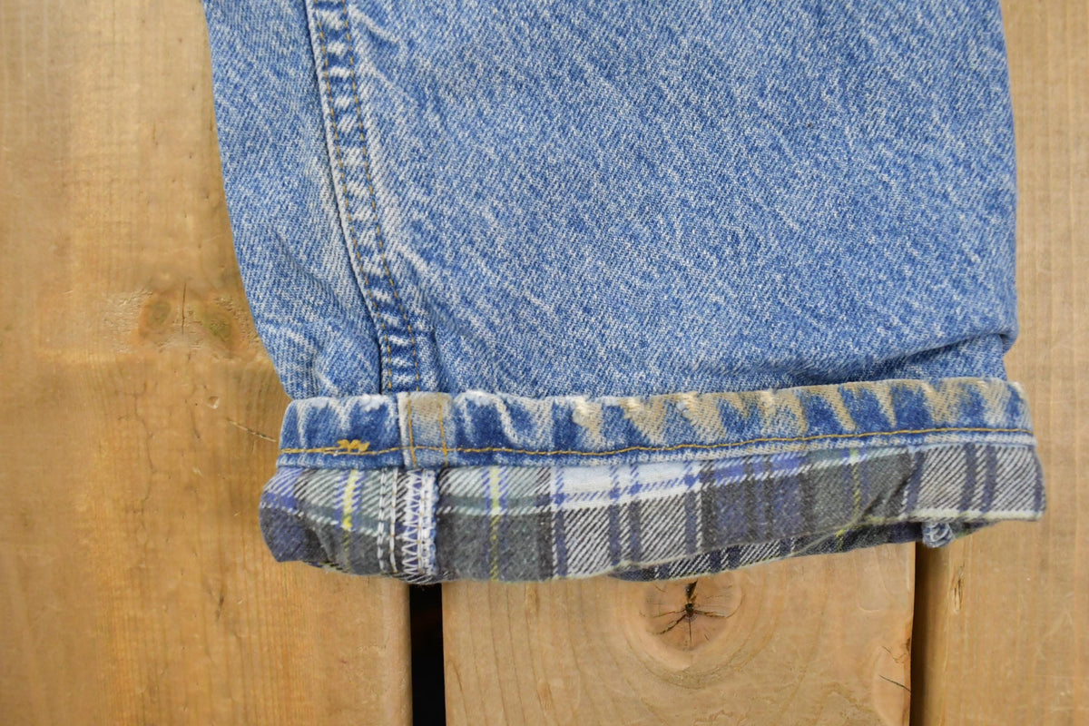 Vintage 1990s Carhartt Flannel Lined Denim Work Jeans Men's 32 x 32