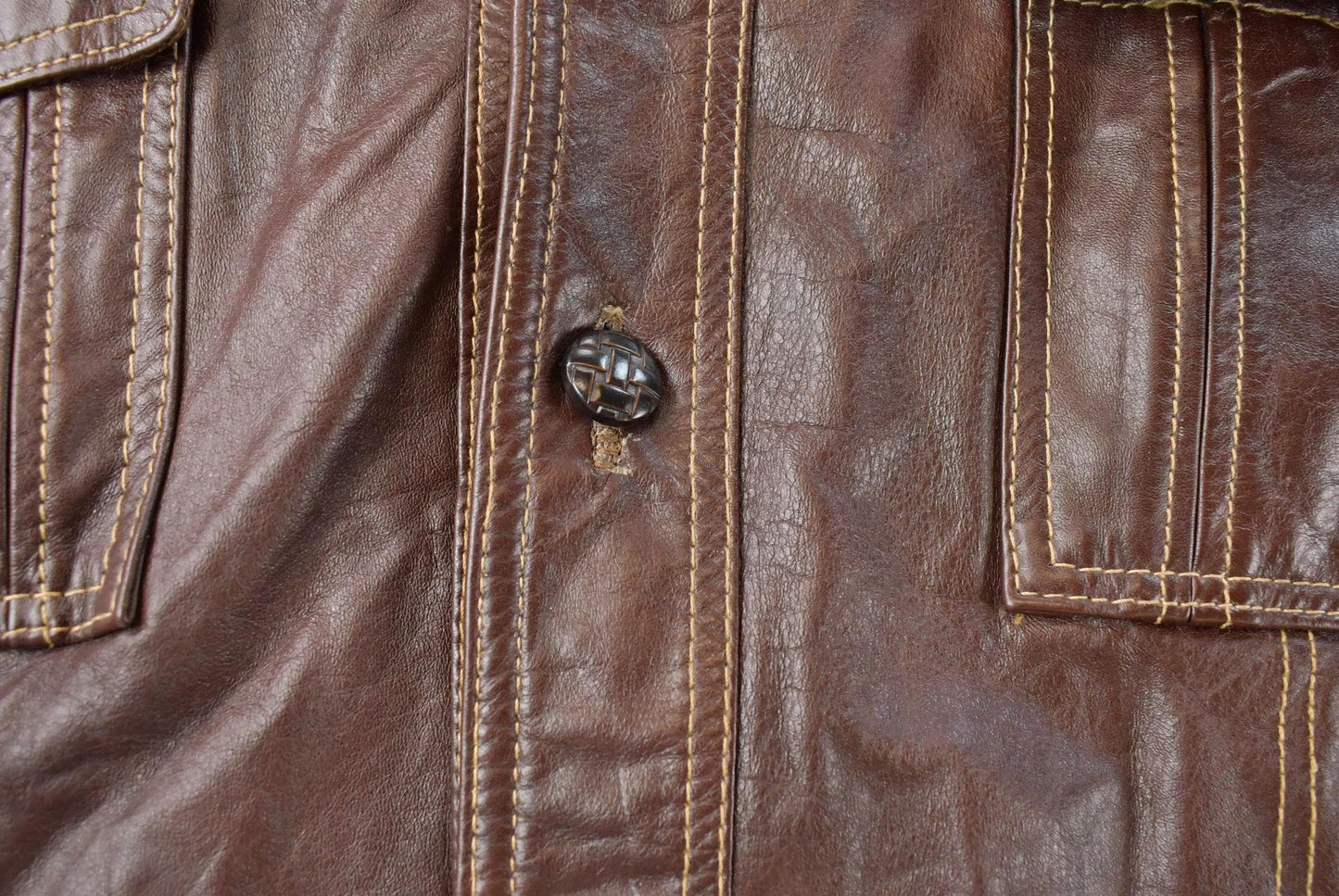 Vintage 1970s Sears The Mens Store Fur Lined Leather Jacket