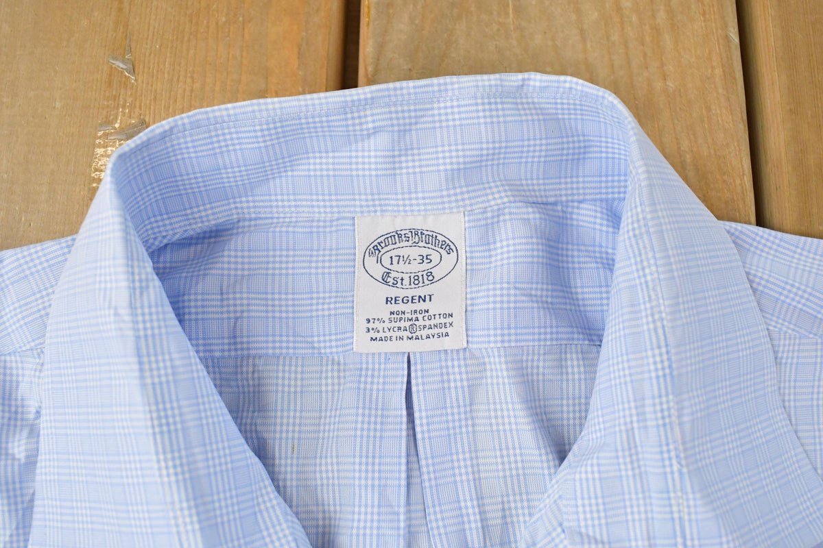 Vintage 1990s Brooks Brothers Gingham Checkered Button Up Shirt Men's XL