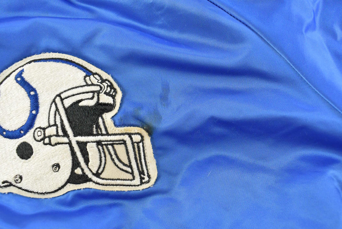 Vintage 1980s Indianapolis Colts NFL Locker Line Satin Bomber Jacket Men's XL