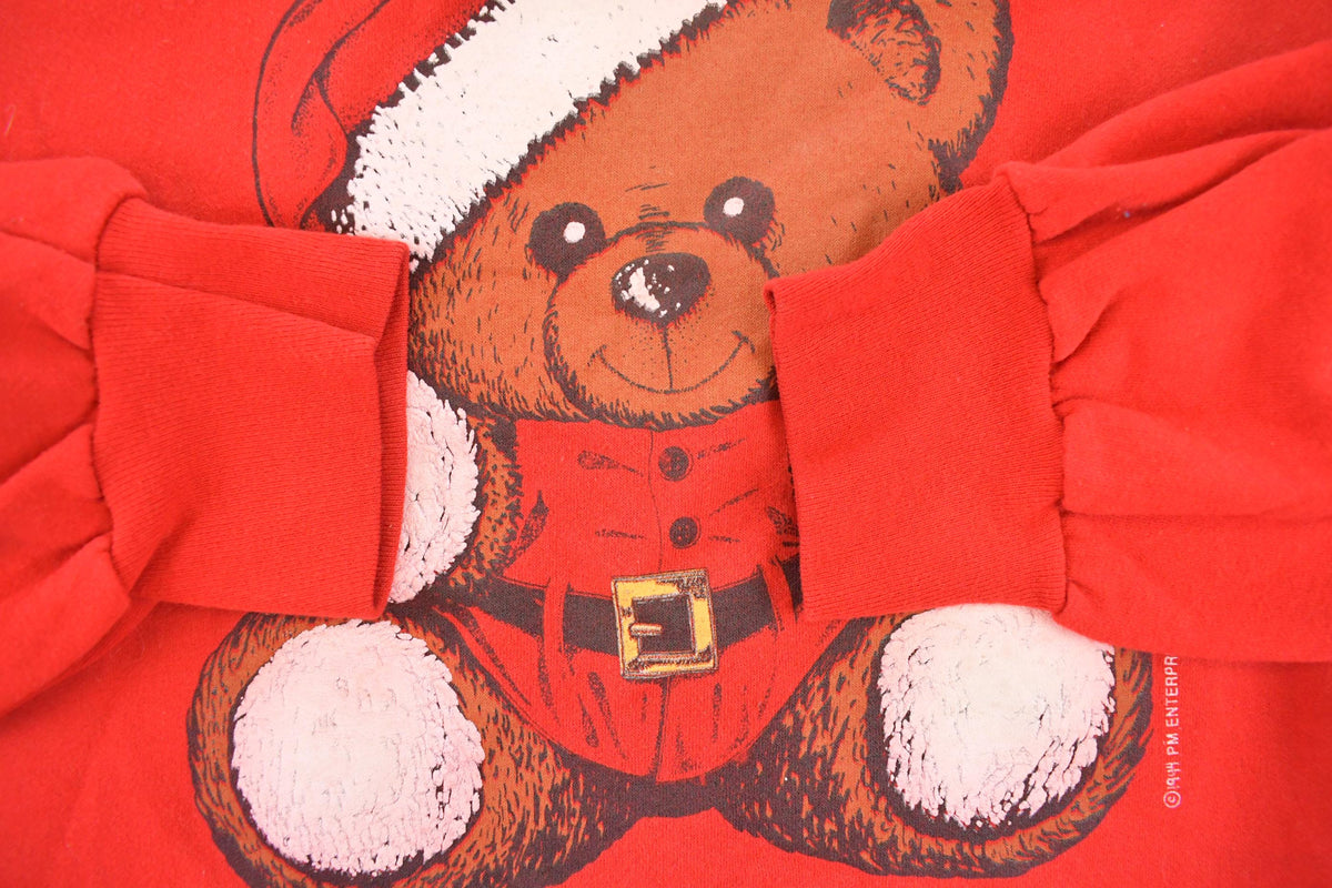 Vintage 1994 A Bear Hug From Georgia Cute Teddy Bear Christmas Graphic Crewneck Sweatshirt Men's XL