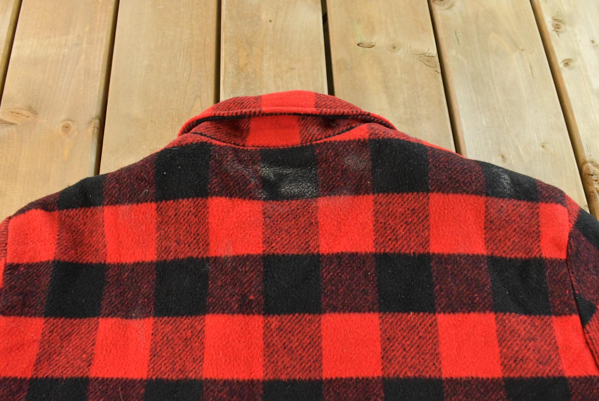 Vintage 1980s American Jac Buffalo Plaid Wool Hunting Jacket Men's 2XL