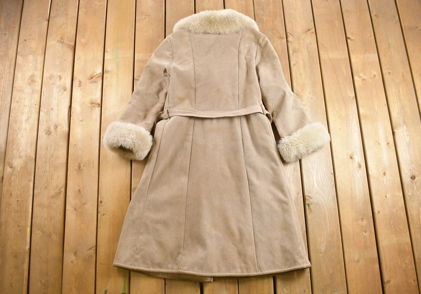 Vintage 1960s Fur Collared Suede Leather Jacket
