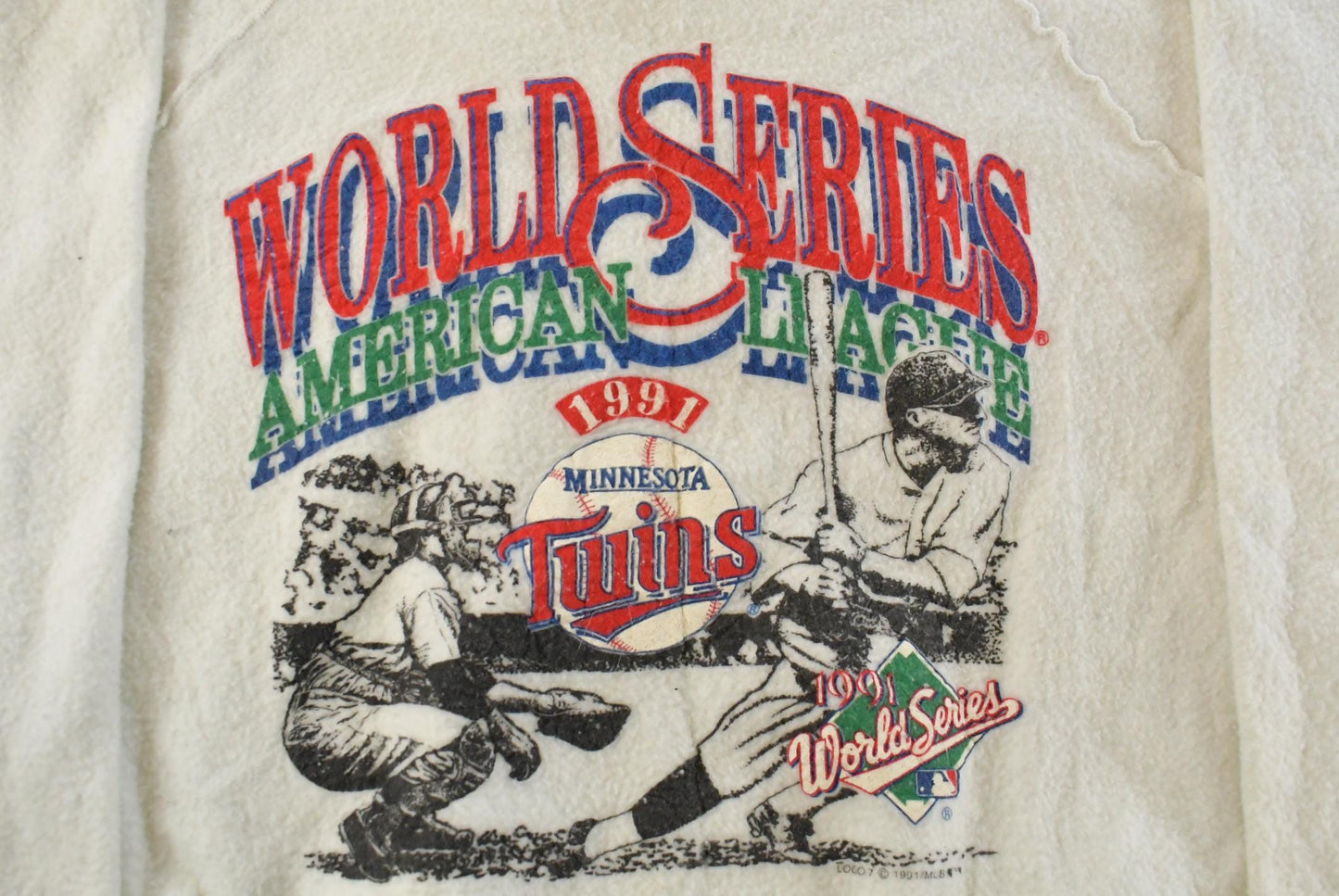Vintage 1991 Minnesota Twins MLB World Series Champions Crewneck Sweatshirt Men's L
