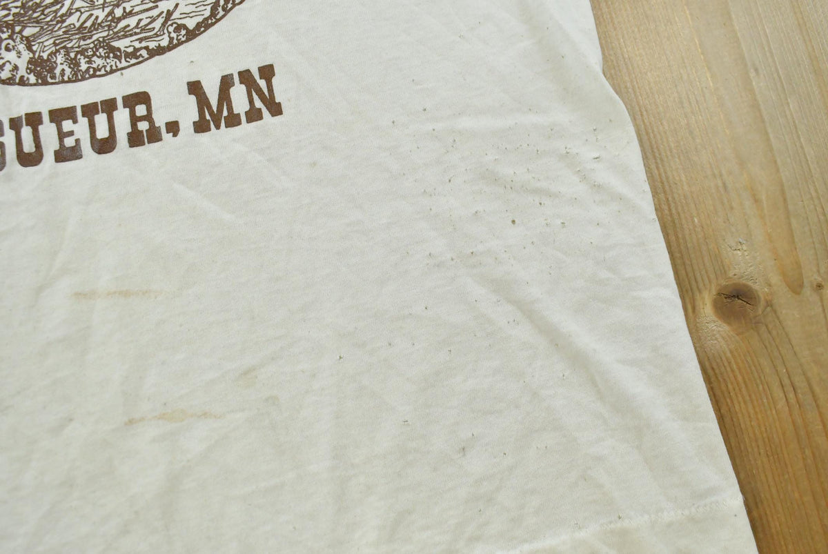 Vintage 1990 Distressed The Great Log Jam Le Sueur Minnesota Souvenir T-Shirt Men's S
