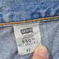 Vintage 1990s Levi's 550 Relaxed Fit Denim Blue Jean Shorts Men's 38
