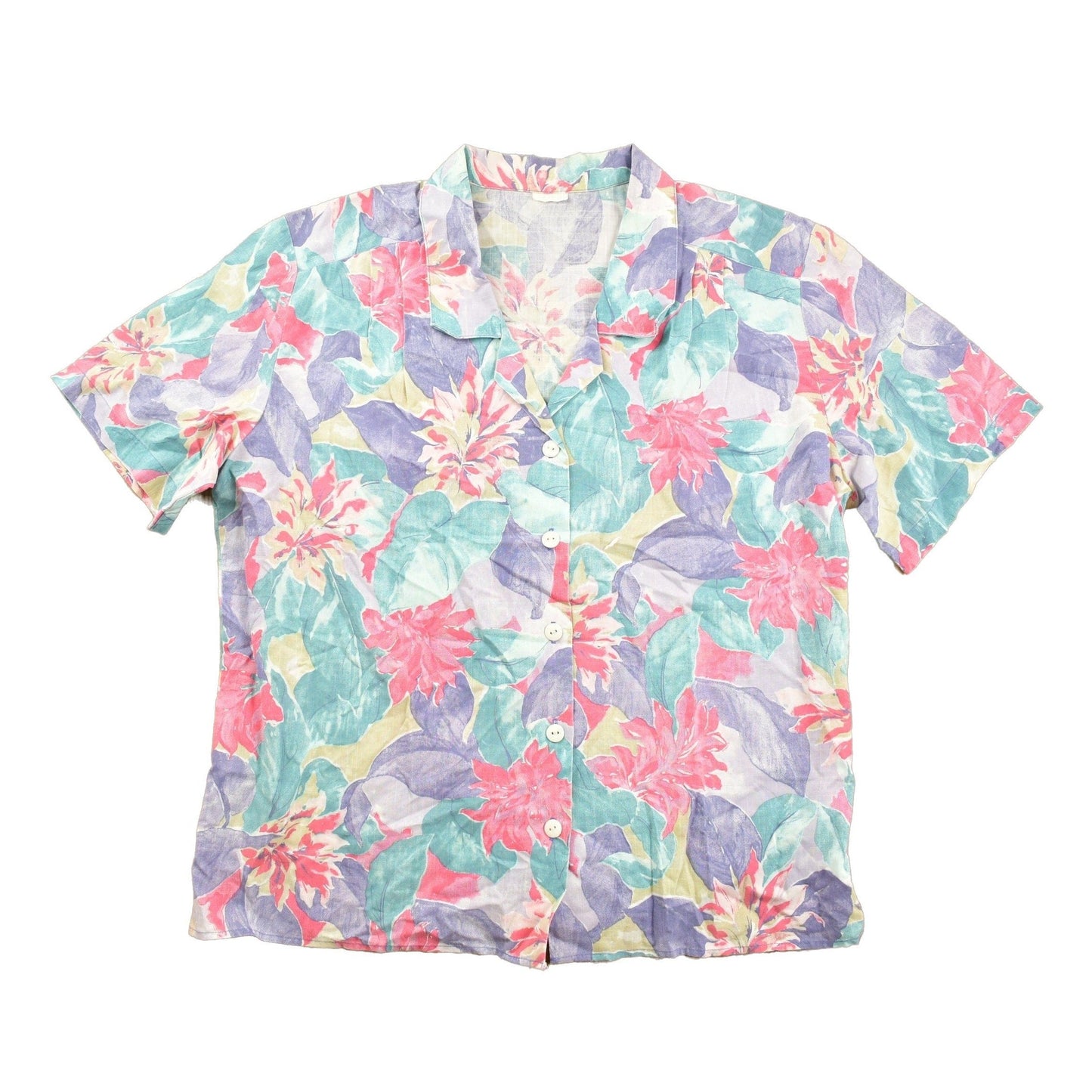 Vintage 1990s Floral Button Up Shirt Men's L