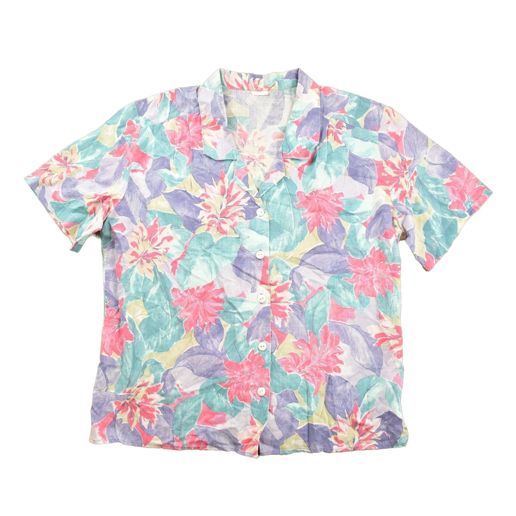 Vintage 1990s Floral Button Up Shirt Men's L