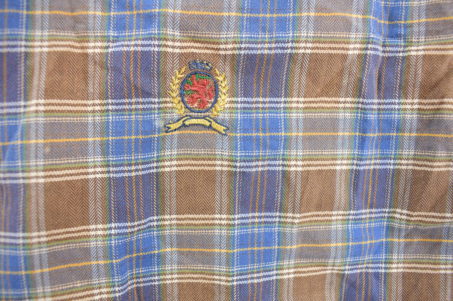 Vintage 1990s Tommy Hilfiger Plaid Flannel Button Up Shirt Men's M
