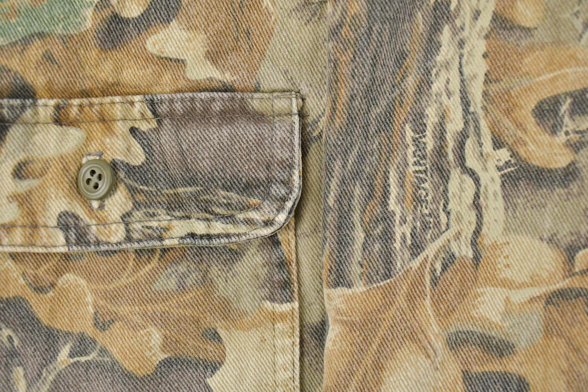 Vintage 1990s Cabela's Tree Camo Button Up Shirt Men's XL