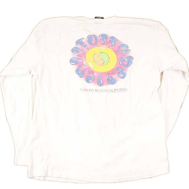 Vintage 1980s Stussy Laguna Beach California Graphic Print Surfing Shirt Men's L