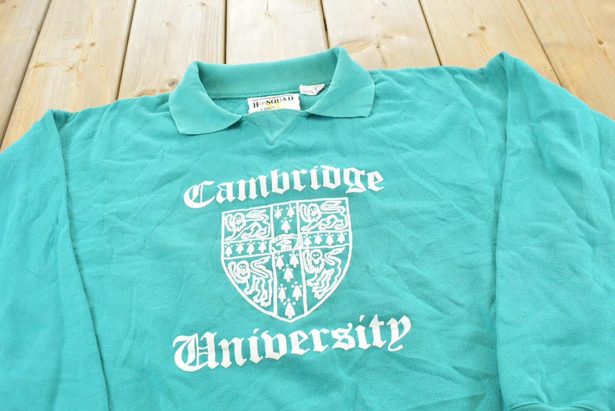 Vintage 1980s Cambridge University Collegiate Collared Sweatshirt Men's M