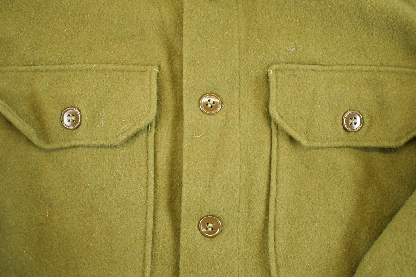 Vintage 1970s Army Green Button Up Jacket Shirt Men's M