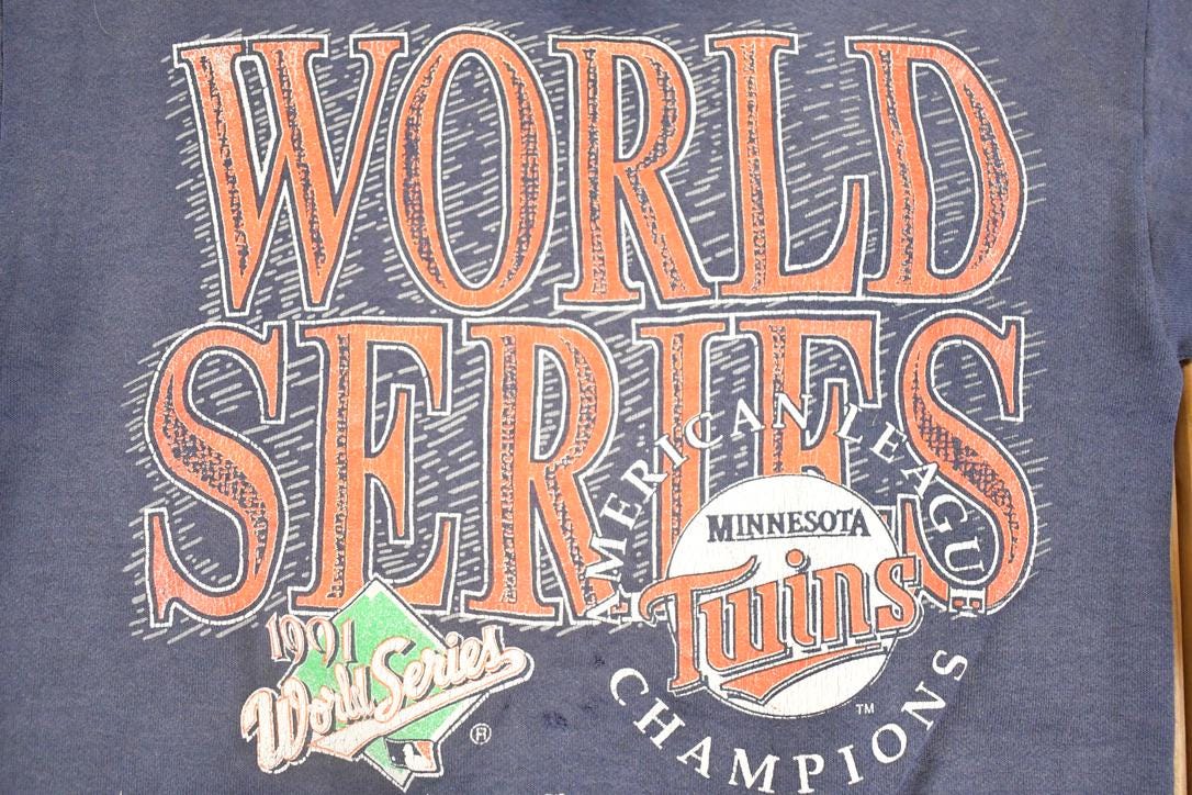 Vintage 1991 Minnesota Twins World Series Champions Crewneck Sweatshirt Men's M