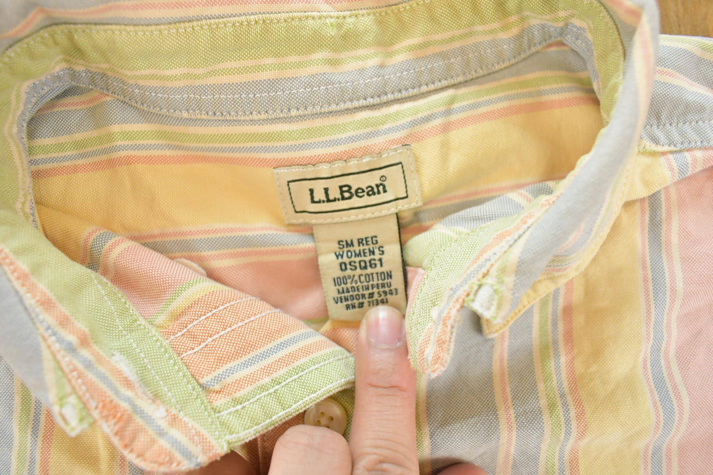 Vintage Y2K L.L. Bean Striped Long Sleeve Button Down Shirt Women's L