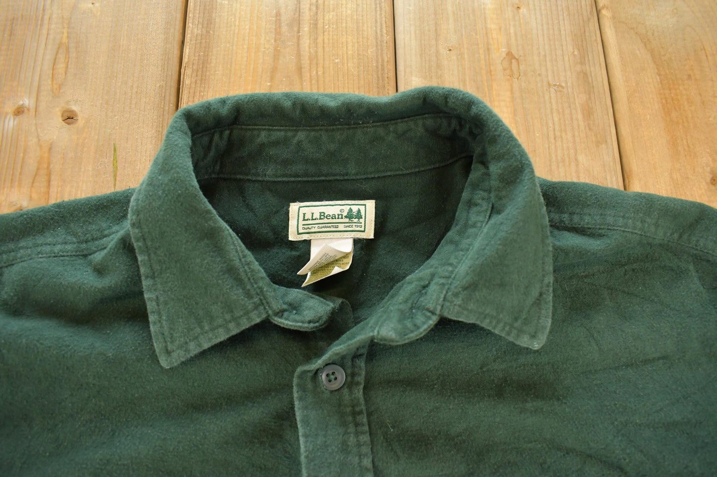Vintage Y2K L.L. Bean Dark Green Cloth Button Up Shirt Men's L