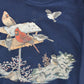 Vintage 1990s Cardinal Birds Double Collared Crewneck Sweatshirt Men's Large