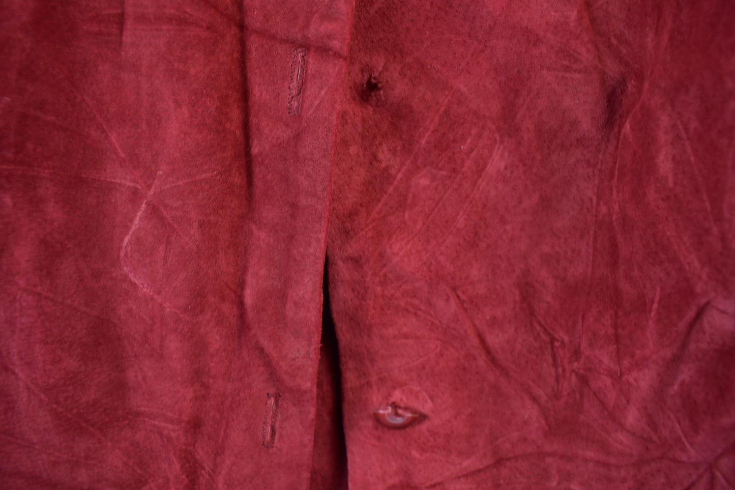 Vintage 1990s Style & Co Suede Leather Button Up Shirt Men's Medium