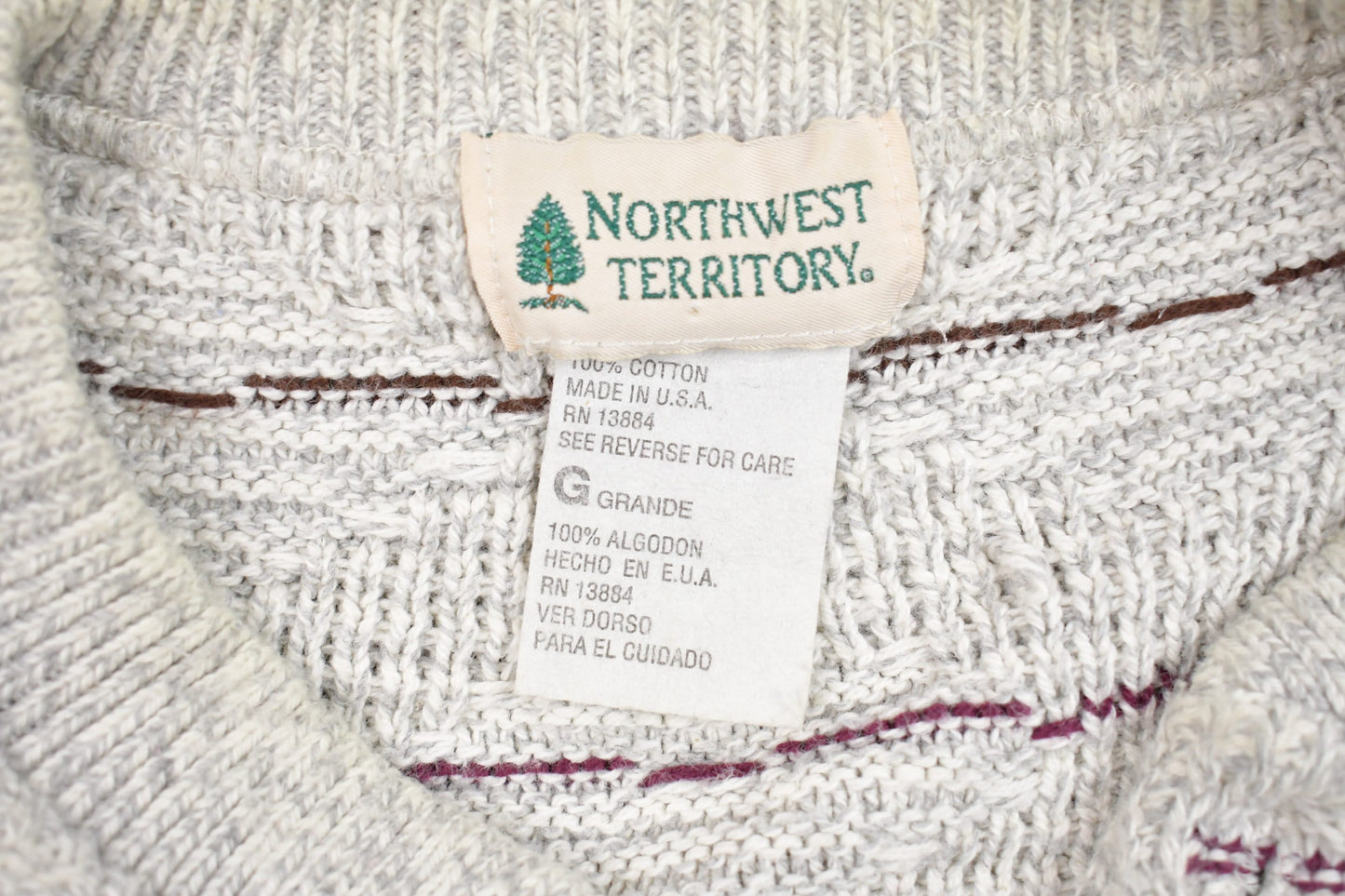 Vintage Knitted Northwest Territory Sweater Men's Large