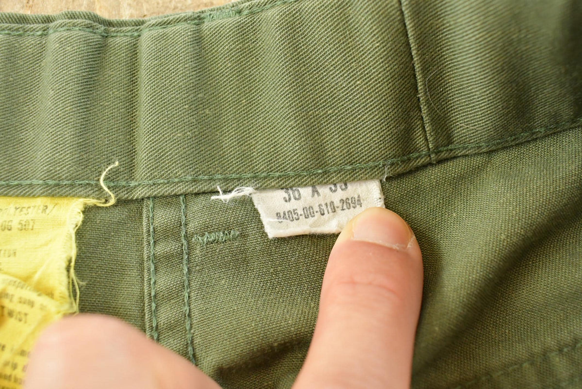 Vintage 1970s Military OG 507 Army Fatigue Pants Men's 33 x 25