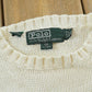 Vintage 1990s Polo Ralph Lauren Embroidered Crest Logo Cotton Knit Crewneck Sweater Women's M