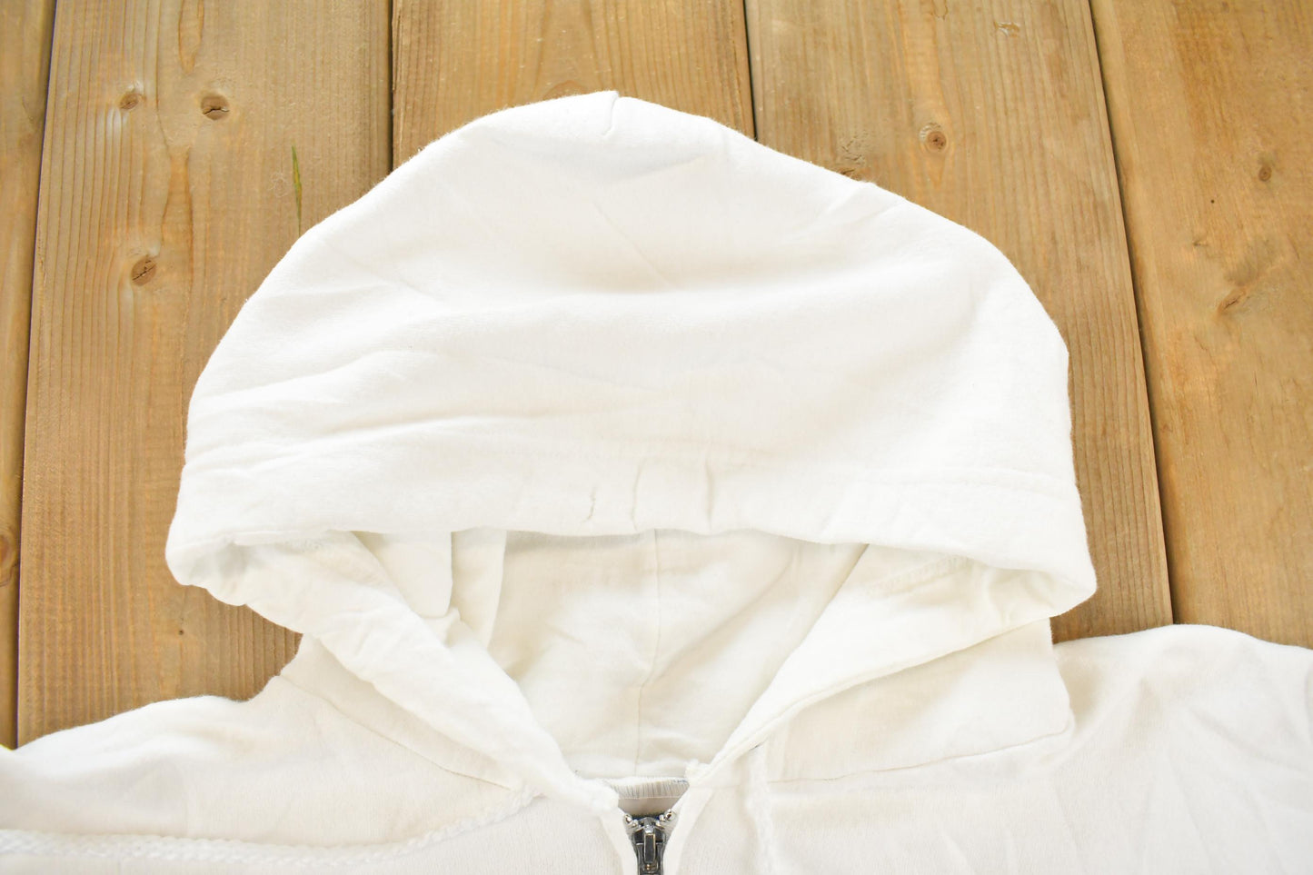 Vintage 2000s Hanes Ultimate Cotton White Zip Up Hoodie Men's M