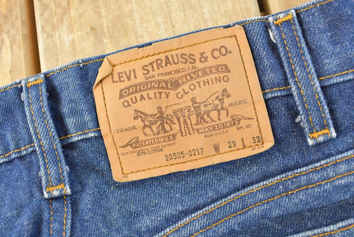 Vintage 1980s Faded Levi's Orange Tab 505 Regular Straight Fit Denim Blue Jeans Men's 28 x 32