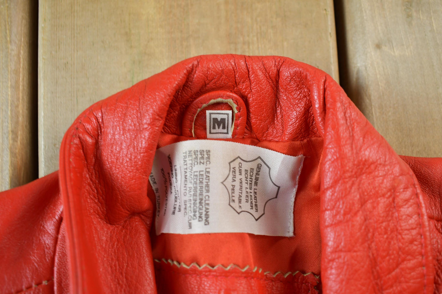 Vintage 1980s Womens Leather Braid Stud Biker Jacket Women's M