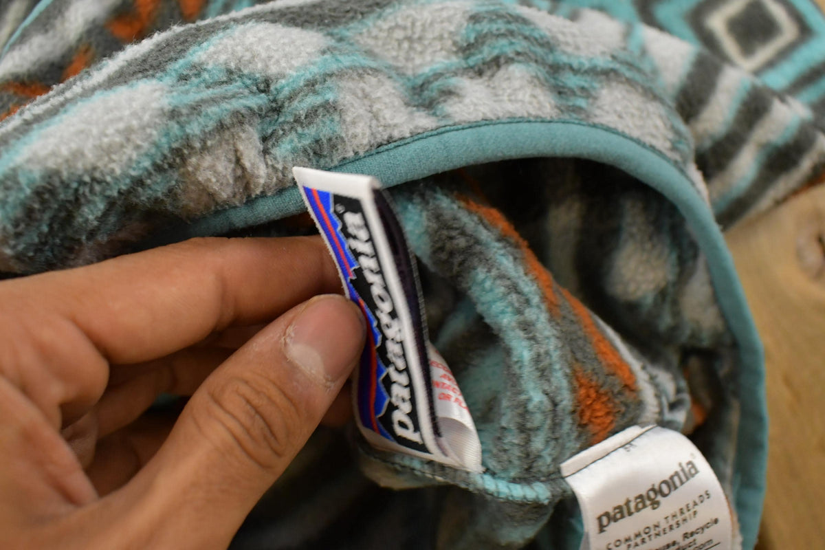 Vintage 2000s Patagonia Synchilla Aztec Fleece Snap T Sweater Youth XL