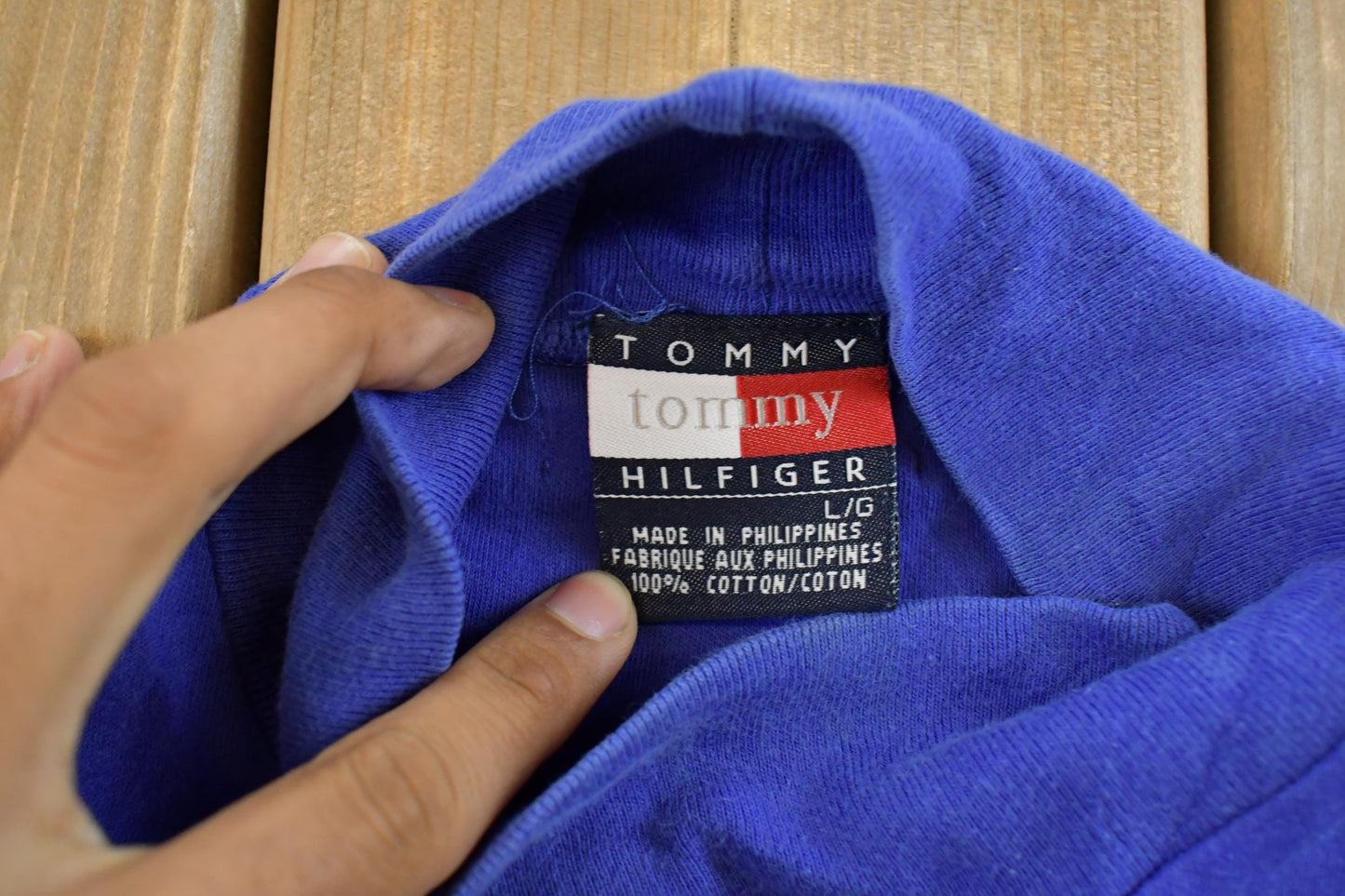 Vintage 1990s Tommy Hilfiger Mock Neck Long Sleeve Shirt Youth Large