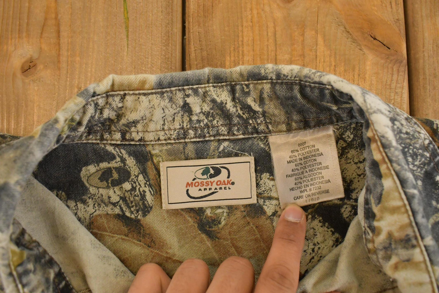 Vintage 1990s Mossy Oak Apparel Tree Camo Cloth Button Up Shirt Men's L
