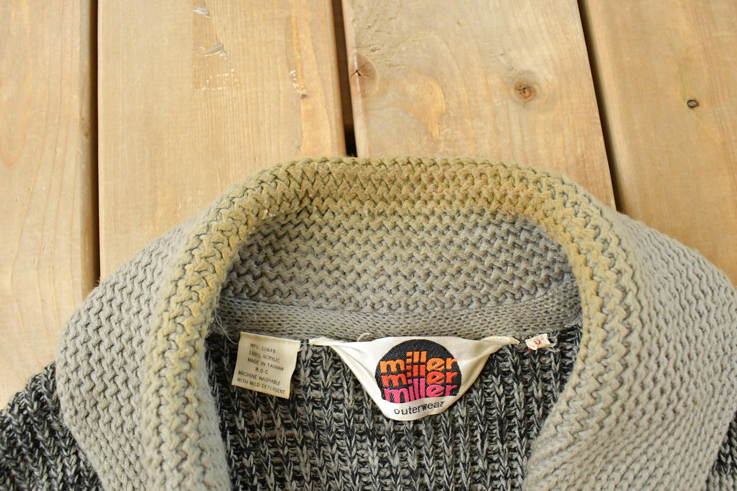 Vintage 1970s Miller Southwestern Knit Cardigan Sweater Men's M