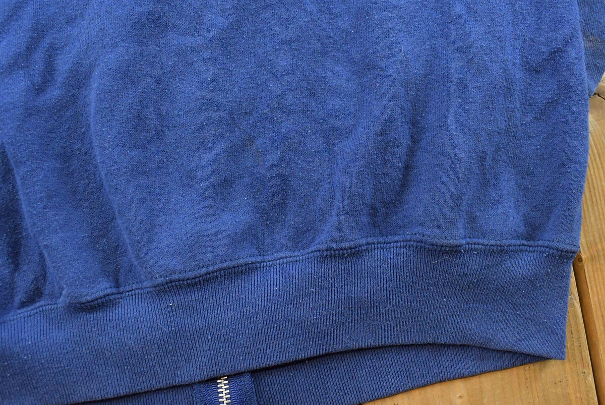Vintage 1990s Sturdy Sweats Full Zip Up Blank Blue Hoodie Sweatshirt Men's L