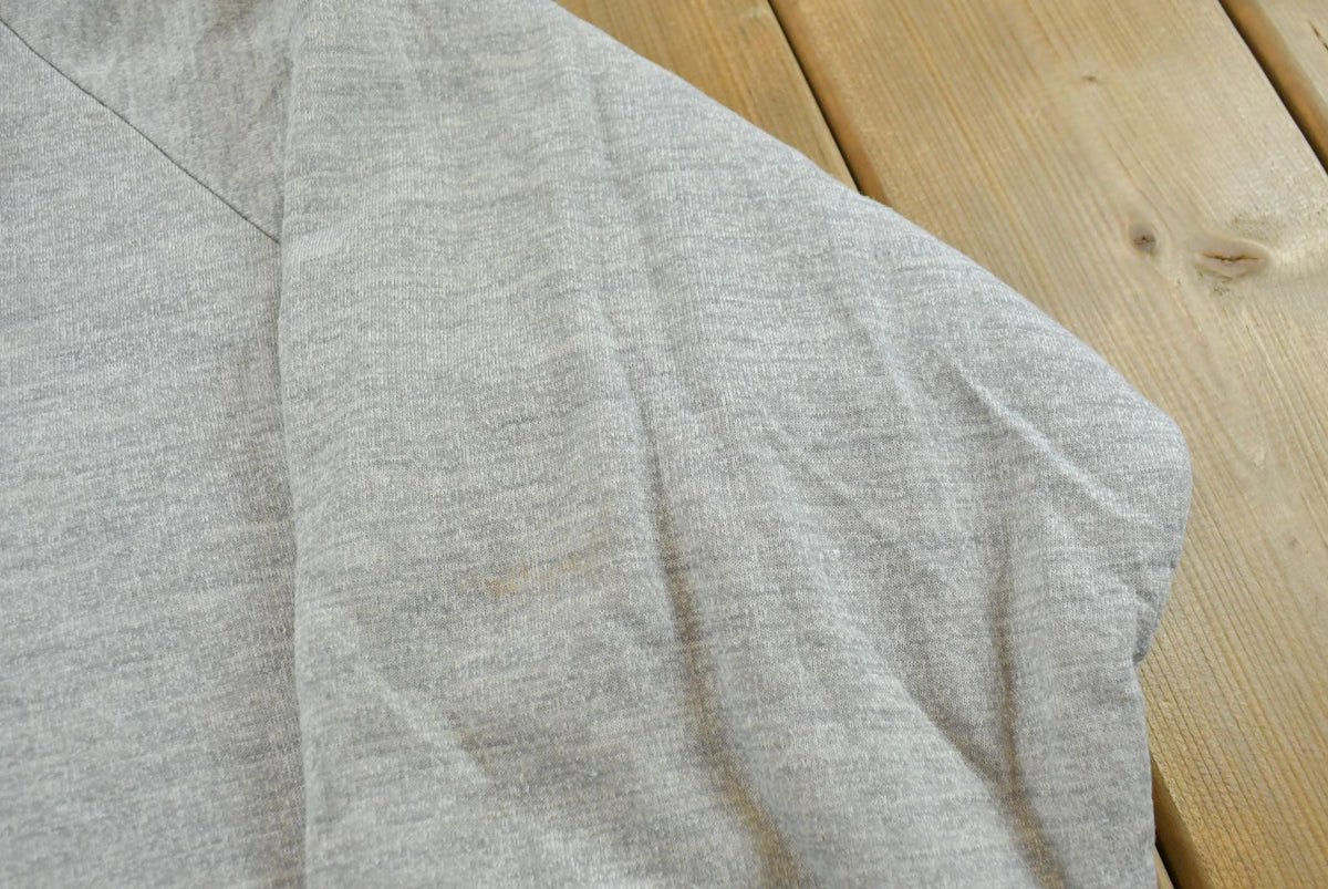 Vintage 1990s Bronzini Blank Grey Thermal Lined Full Zip Hoodie Men's L