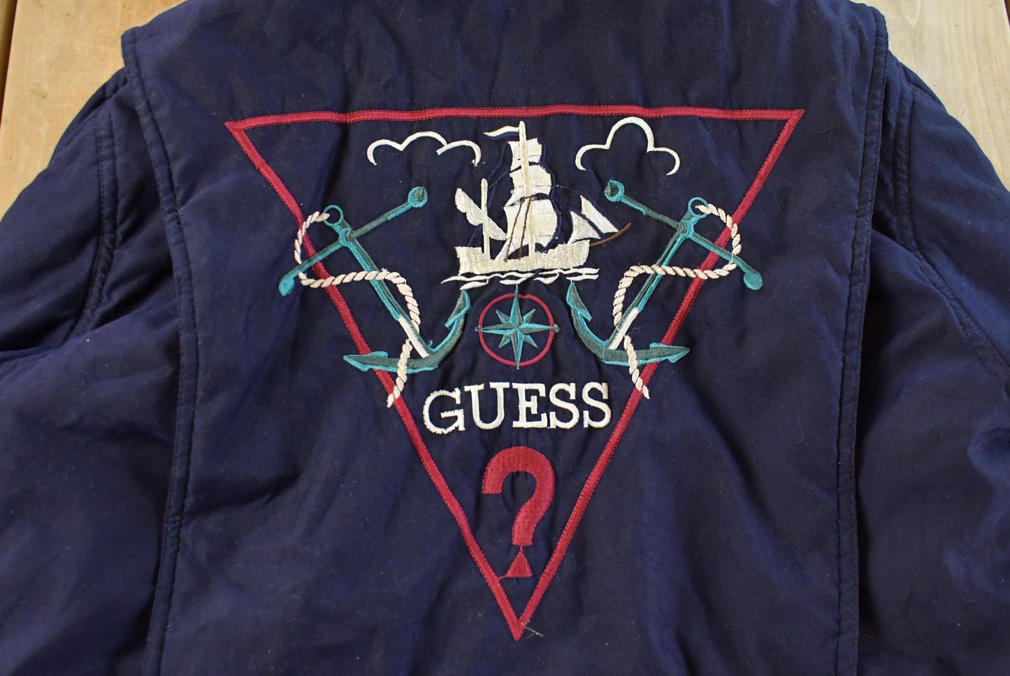 Vintage 1990s Guess USA American Flag Lined Parka Jacket Youth L-XL