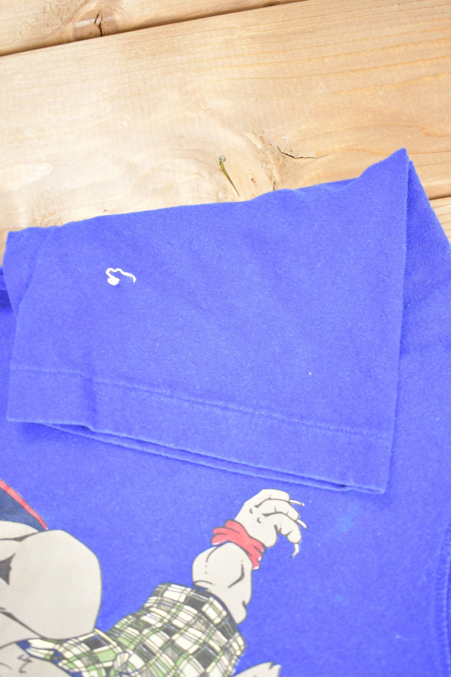 Vintage 1990s Skateboarding Wolf Graphic T Shirt Men's Large