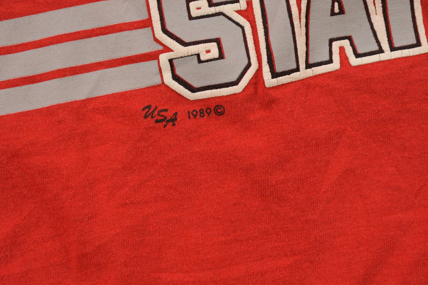 Vintage 1989 Ohio State University Football Theme Collegiate T-Shirt Men's Medium