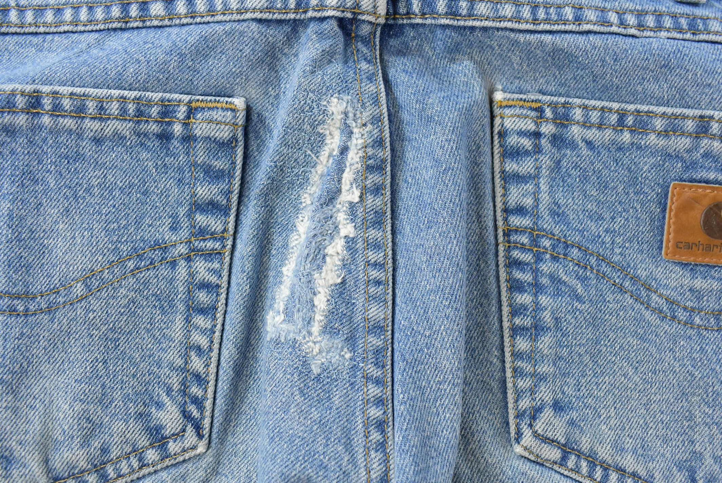 Vintage 2000s Carhartt Relaxed Fit Distressed Workwear Denim Jeans Men's 35 x 31.5