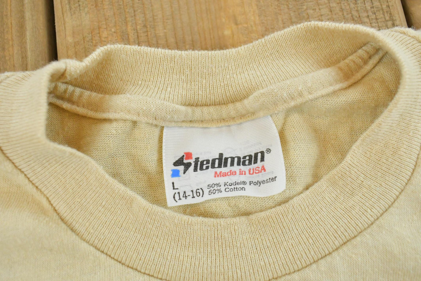 Vintage 1980s Stedman Blank Beige T-Shirt Men's XS