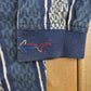 Vintage 1990s Greg Norman Striped Shark Embroidered Striped Long Sleeve Polo Shirt Men's XL