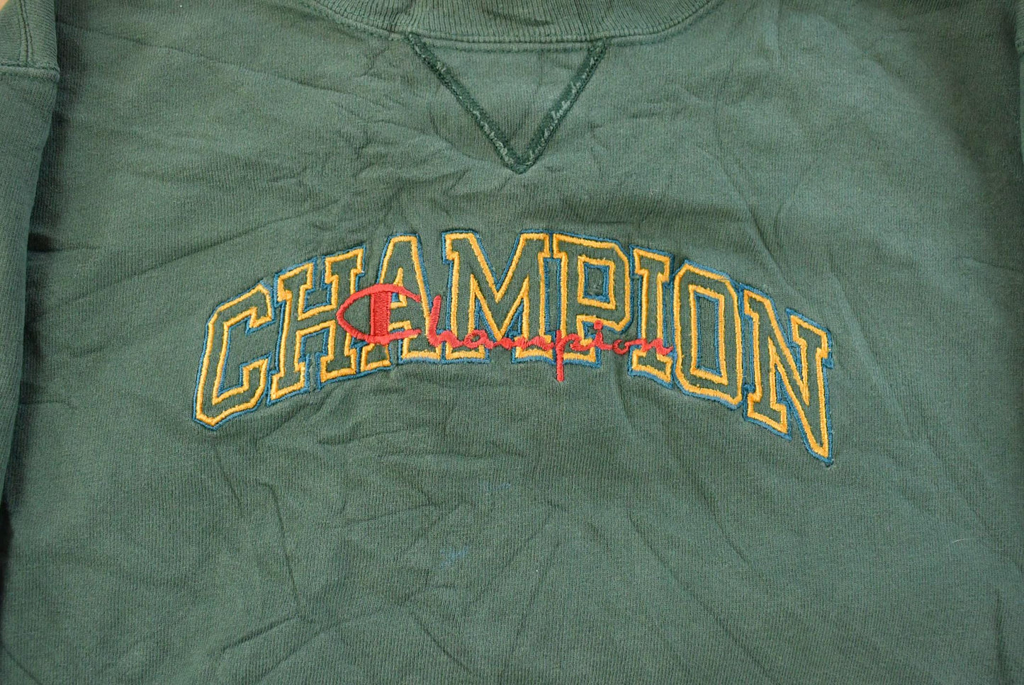 Vintage 1990s Champion Spellout Crewneck Sweatshirt Men's M